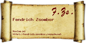 Fendrich Zsombor névjegykártya